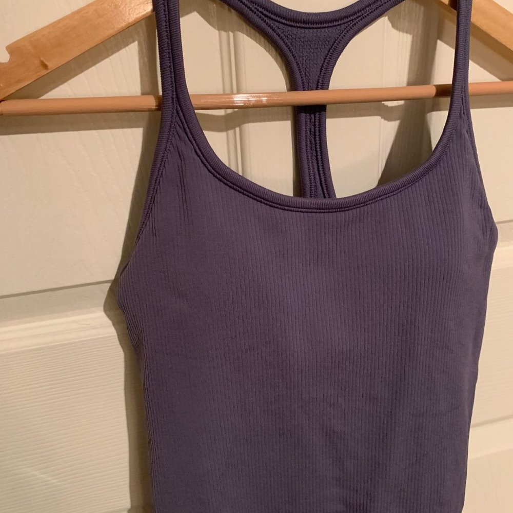 Athleta Periwinkle Ribbed Workout Tank - Picture 2 of 5